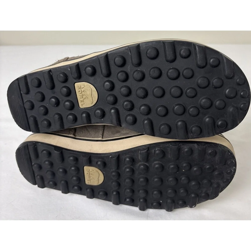 Sorel Glacy Waterproof Snow‎ Boots Suede Leather 6M Taupe